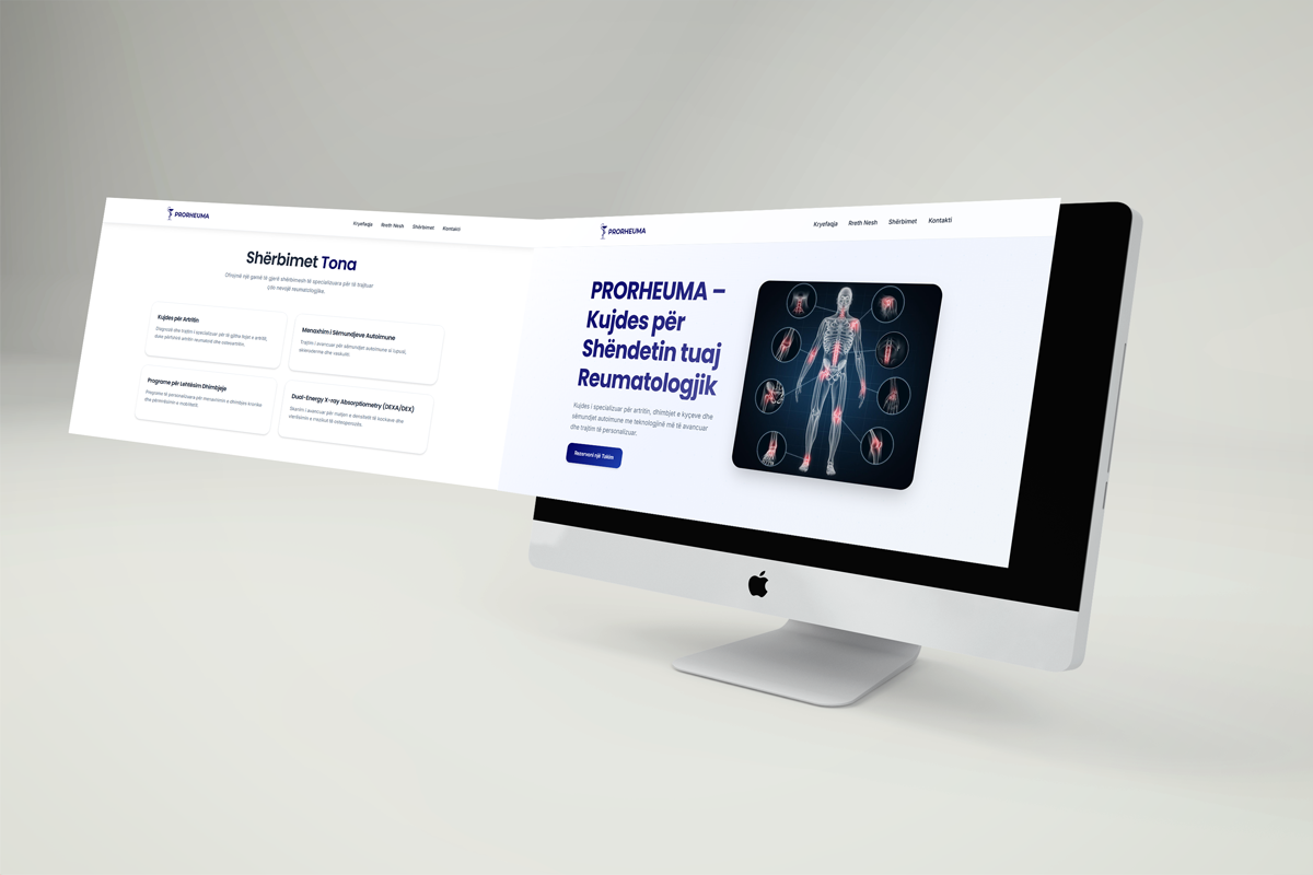Doctor Landing Page & Client Management System - PRORHEUMA - web project showcasing Professional landing page and internal management dashboard for doctors to manage patients and appointments